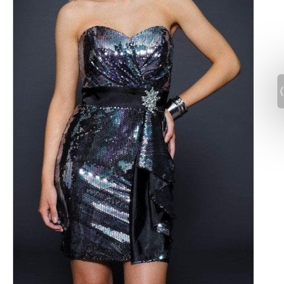 Lara Design 21609 size 2 Black/rainbow Short Dress - Picture 1 of 3